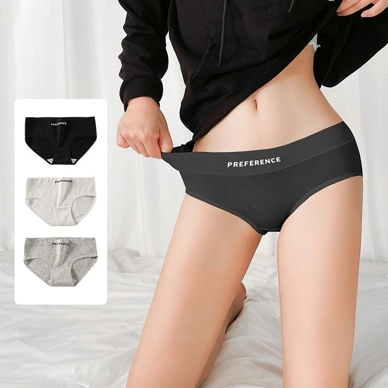 1PCS Women Cotton Cute Panties Mid Waist Briefs in Warm Tan Minimalist Breathable Intimates Ladies Underwear M-XL Lingerie