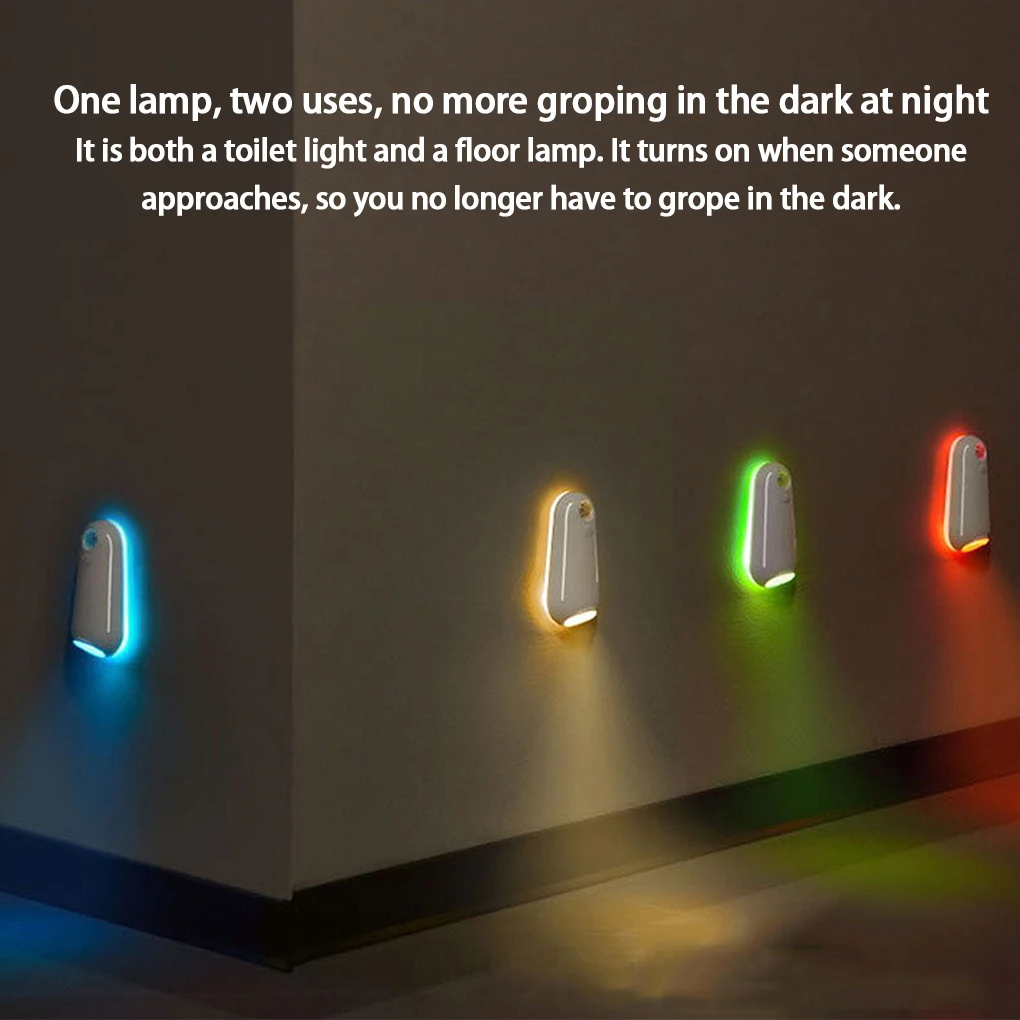 Multifunktions-Farb-LED, wasserdichtes Nachtlicht, Badezimmer-Projektor, USB wiederaufladbar, Bewegungsmelder, Korridor-Sicherheitsbeleuchtung