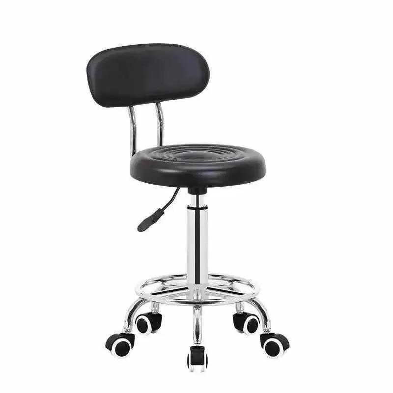 

Барный стул-табурет для парикмахерских, вращающийся, с регулировкой высоты, круглой спинкой, на колесиках, для салонов красоты и мастерских