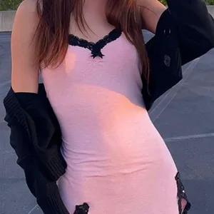 Altgoth Fairycore Y2K Women's Pink Dress Sexy E-Girl Lace Patchless Dress No Stands Streetwear Harajuku Emo Alternatives 10 Main Sales Fairy Dress - №2