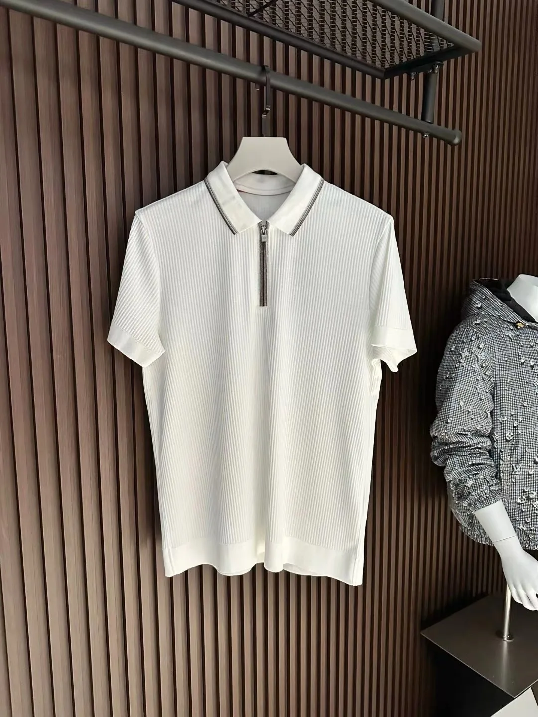 

Мужская вязаная рубашка в итальянском стиле, однотонная, с коротким рукавом, отложным воротником, повседневный топ, модная винтажная летняя футболка