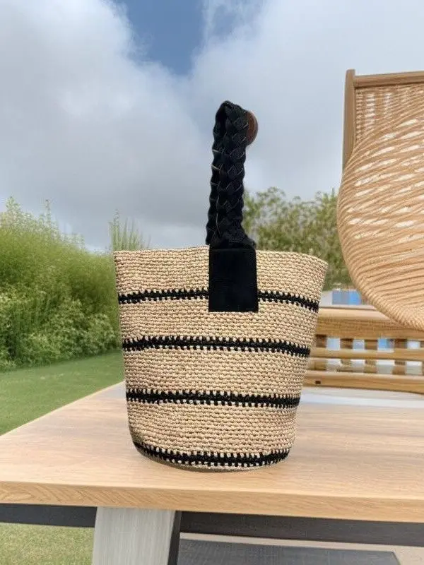 korean-style-hand-crocheted-raffia-straw-stripe-bucket-bag-women-summer-beach-vacation-woven-casual-single-shoulder-handbag