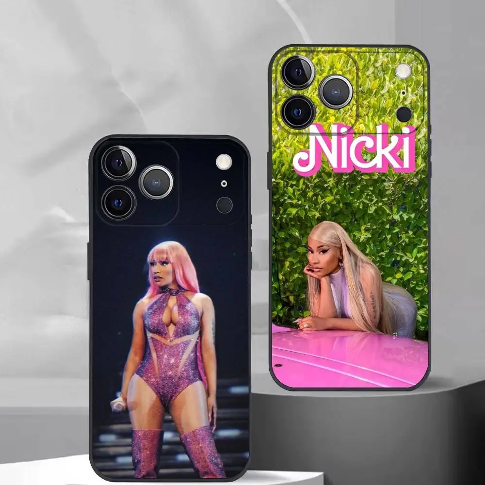 Nicki Minaj R-Rapper Phone Case For iPhone 17,16,15,14,13,12,11 Plus,Pro Max,XS,Soft Silicone Black Cover