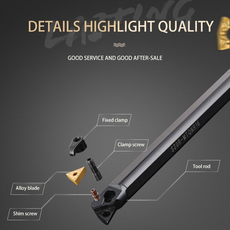 KaKarot Internal Turning Tool Holder MTQNR S16Q-MTQNR16 S32T-MTQNR16 S25S-MTQNR16 Carbide Inserts TNMG160408 Lathe Cutting Tools