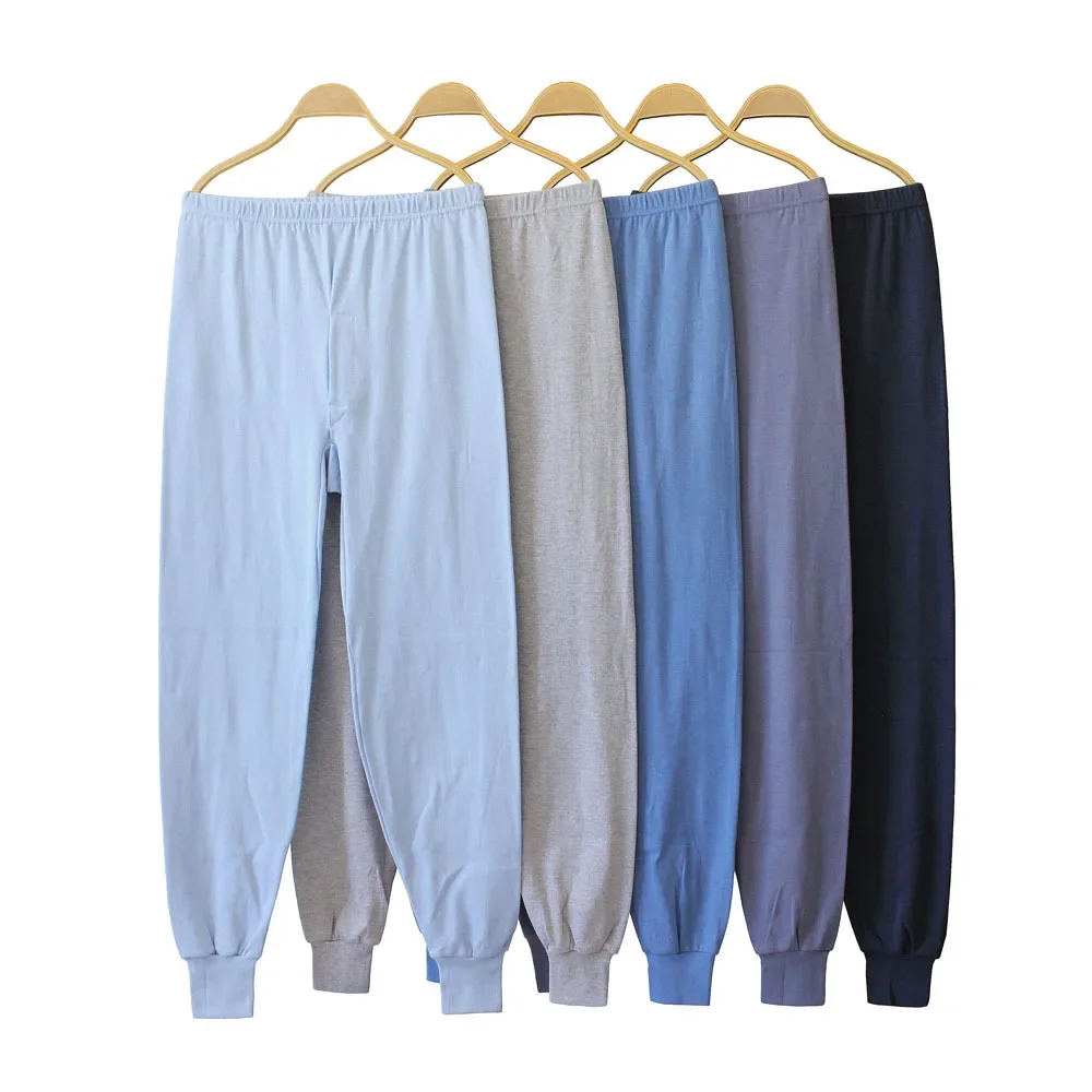 Men Cotton High Waist Winter Trousers Thermal Underwear Bottoms Loose Large Size Sleeping Pants Mens Sexy Underwear Long Johns