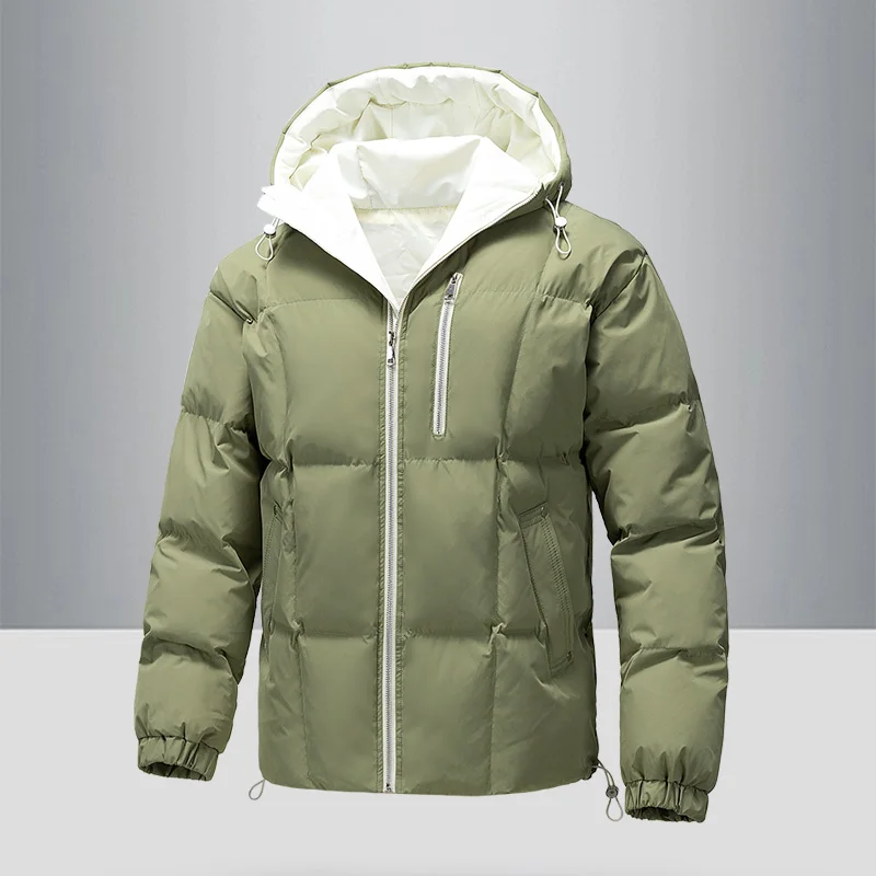 Winter Casual All-match Men Parkas Coats Fashion Thicken Cotton Jackets Hooded Warm Windproof Male Clothes Quality Comfortable