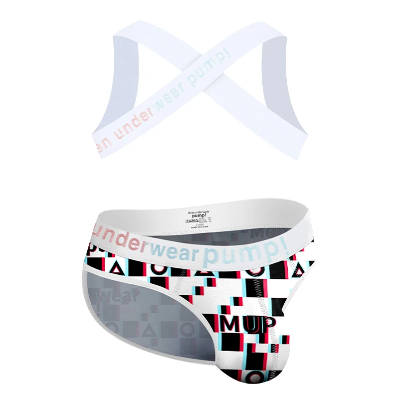 

Sexy Mens Harness Underwear Briefs Sets Gay Underwear Lingerie Bondage Belts Fetish Mens Jockstrap Rainbow Pattern