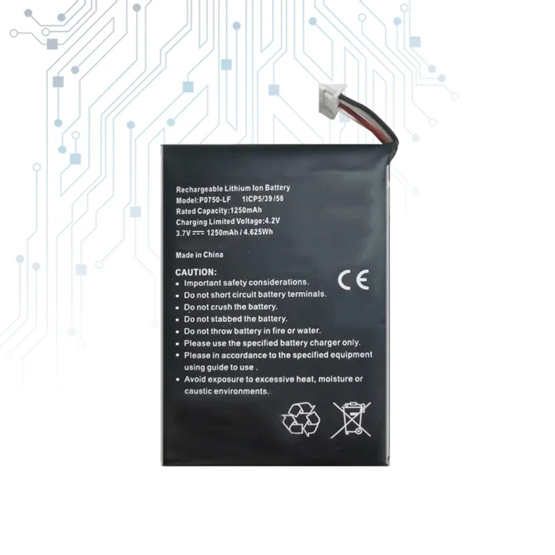 1250mAh Point-Of-Sale Terminal Battery For EVE Ingenico Link2500 Link 2500 Both versions are common, P0750-LF