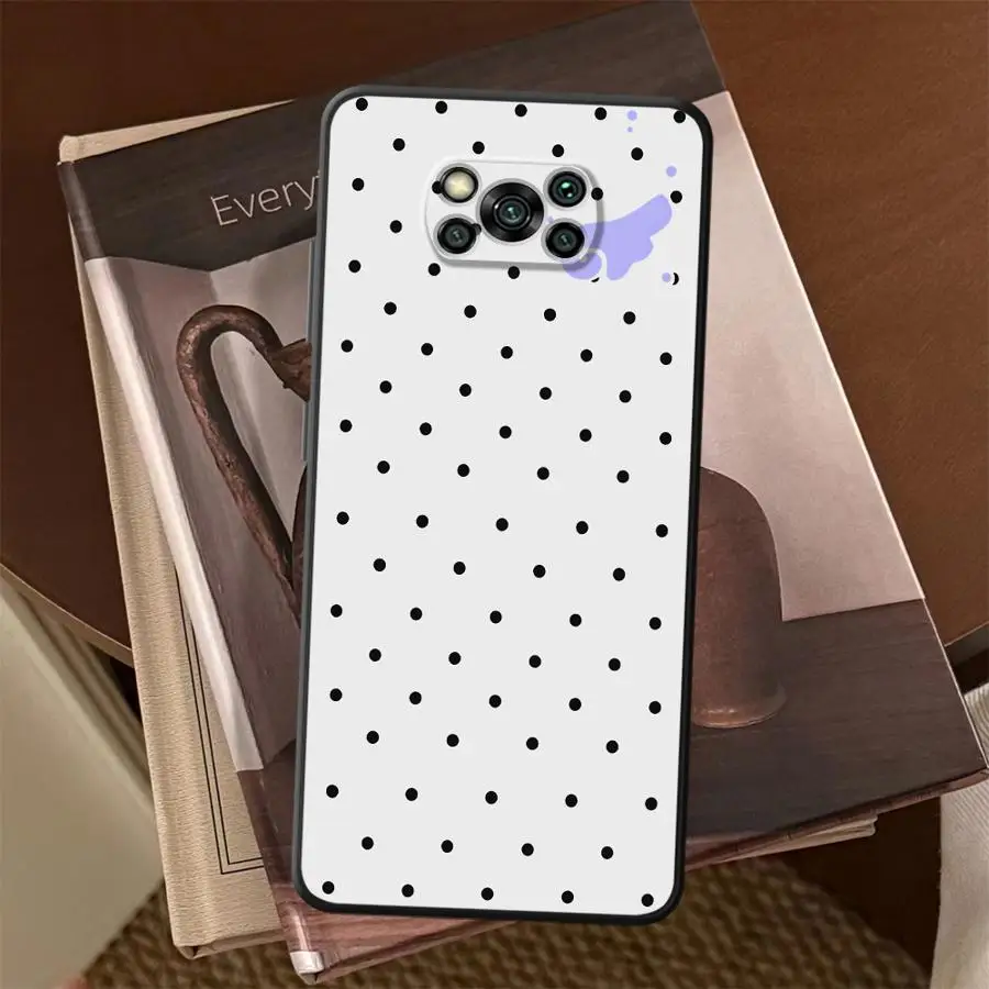Black Polka Dots Funda Phone Cover Case for Xiaomi Poco F8 F1 C61 C50 M3 M4 M7 C75 F3 M5 X3 X4 X5 X7 Pro C71 view 2