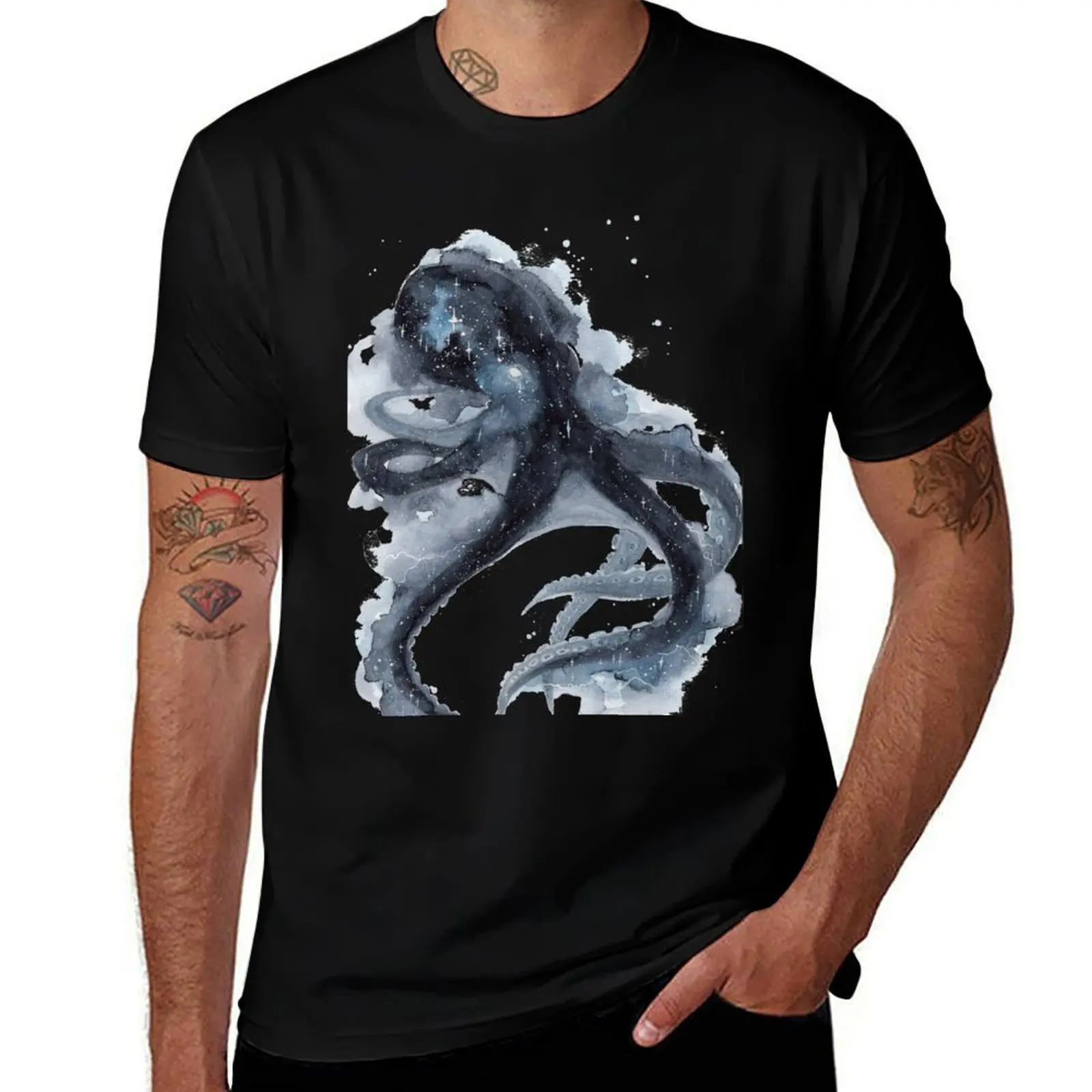 

Футболка Galaxy Octopus, забавные подарки, спортивные фанаты Louboutins, мужская хлопковая футболка