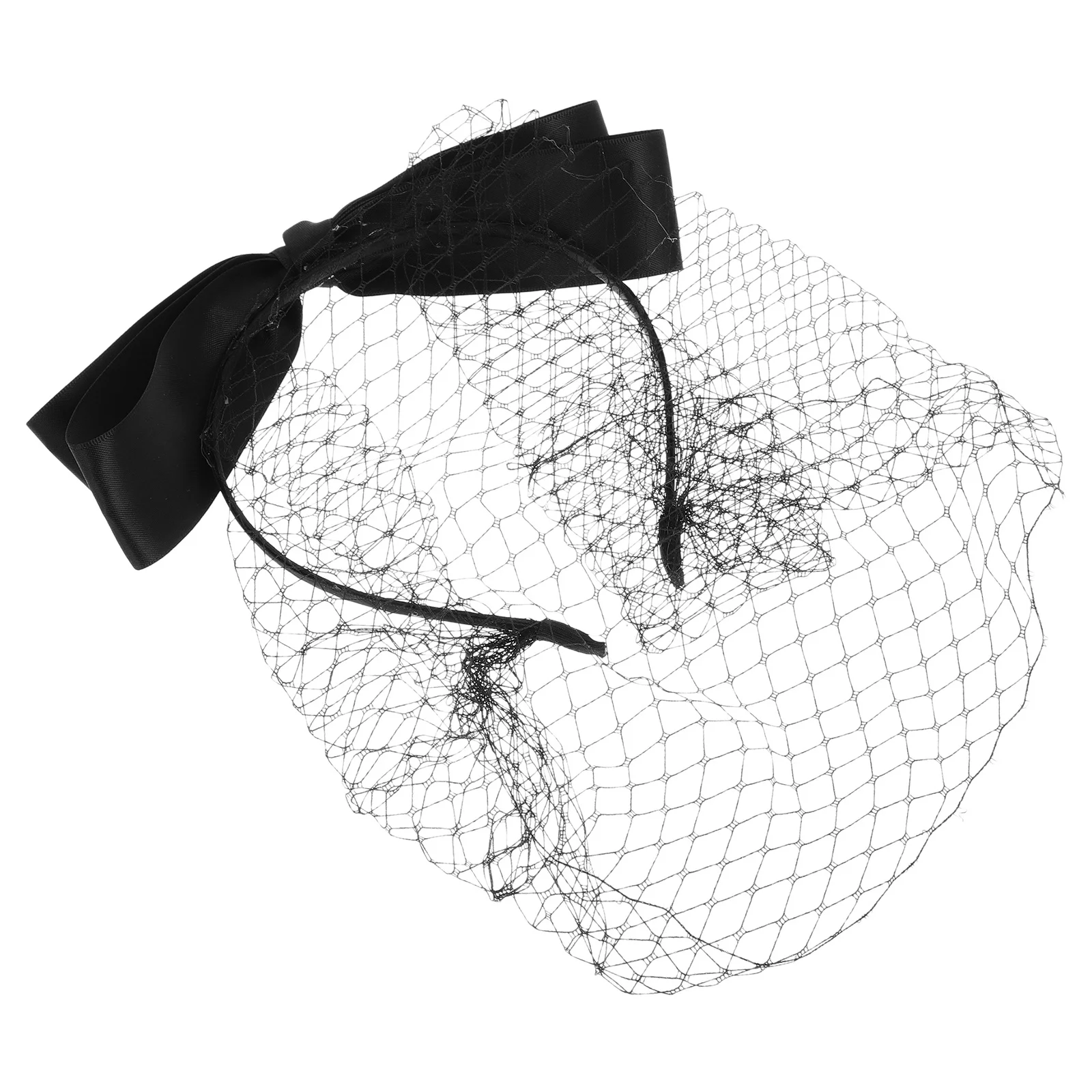 

Retro Black Veil Headband Bow Mesh Veil Headpiece for Weddings Proms Tea Parties Funerals Bridal Fascinator Bridal Headpiece