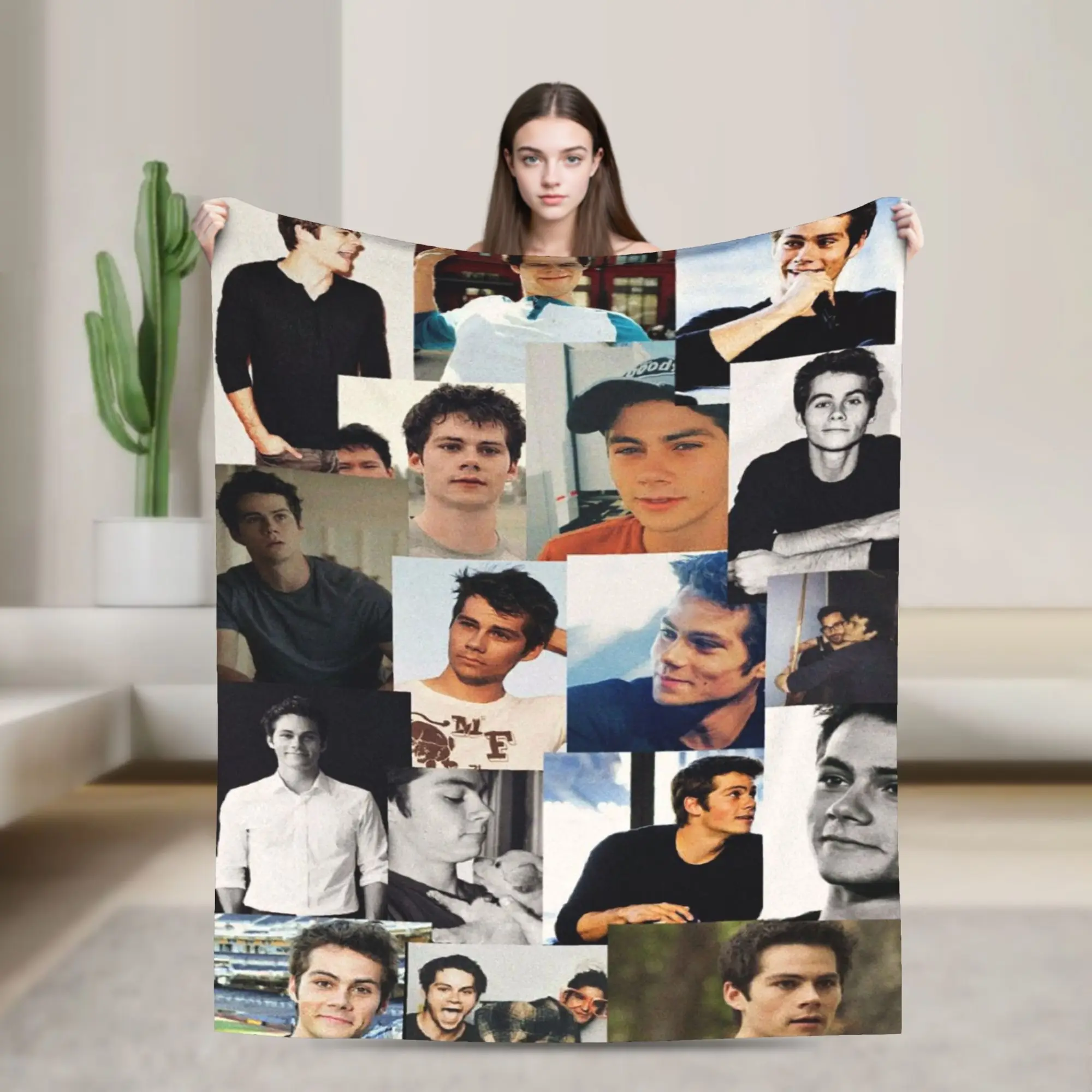 Dylan O'Brien Knitted Blanket Actor  Flannel Throw Blankets Bedroom Sofa Portable Soft Warm Bedspreads