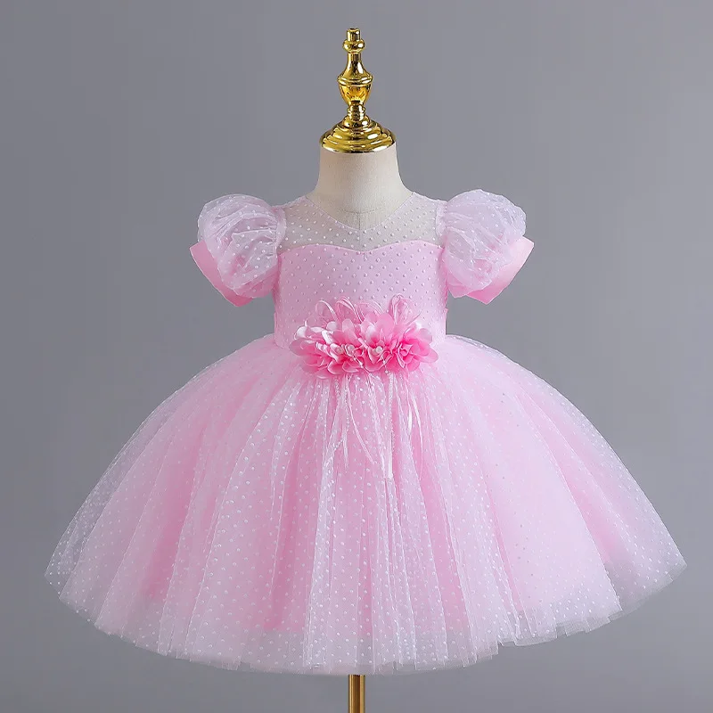 Children Evening Dresses for Girls 2-8Years Kids Birthday Party Luxury 2024 Fluffy Ball Gown Wedding Prom Formal Dress