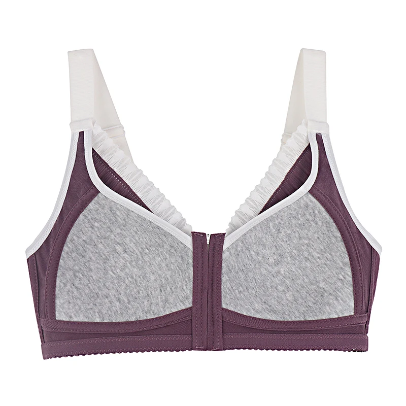 Sujetador Sexy de encaje con cierre frontal para mujer, ropa interior sin aros, lencería cómoda, Bralette de algodón de busto grande 52/120 B C