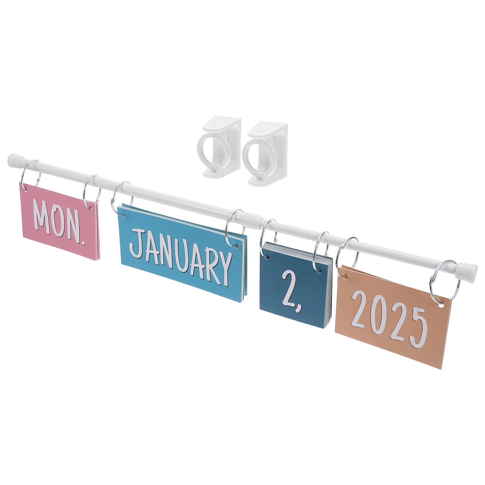 

1Set Rainbow Flip Calendar with Holder and Date Cards for Classroom Home Decor Boho Style 2025-2028 Classroom Calendar Decor