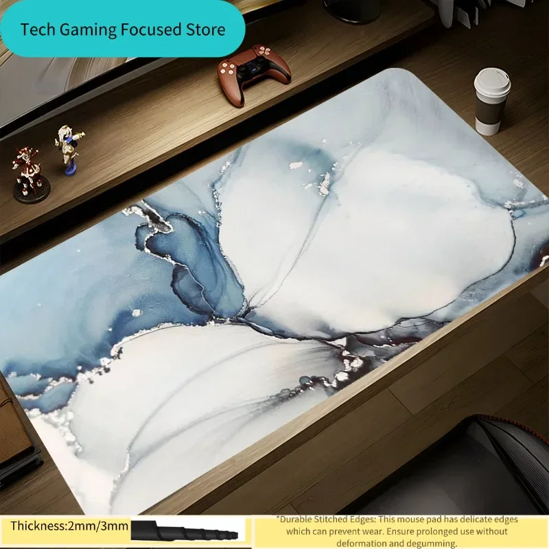 Marble texture mouse pad premium rose gold luxury design soft rubber large desk mat game computer keyboard pink gaming