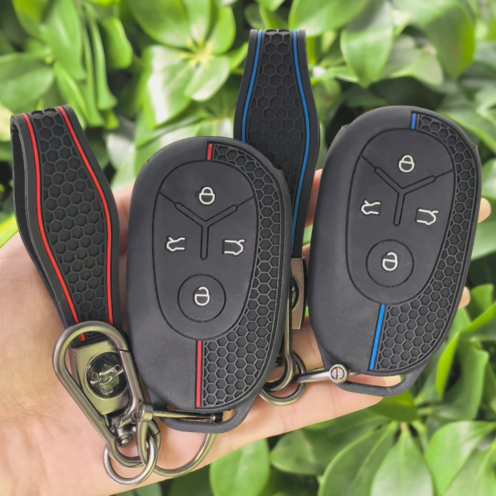 Silicone Car Key Cover For Geely GEOME Galaxy Light Star Wishes 2025 Discover Teen Edition , Keychain Bag Accessories