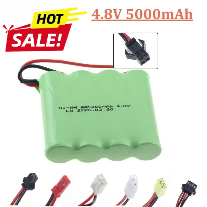 

5000mah 4.8v for Nimh AA Rechargeable Battery for Rc Toys Cars Tanks Robot Gun NiMH Battery AA 4.8v 3000mAh Battery (Only plug)