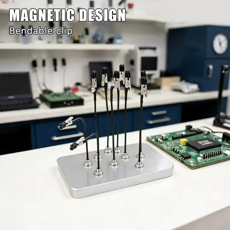 Magnetic Model Painting Clip Stand With 12 Alligator Clips Adjustable Arms For Airbrushing Miniature Hobby DIY Craft Projects