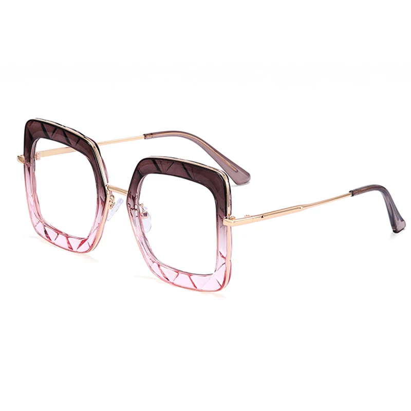 Neue modische quadratische Brille für Damen, Retro-transparente Brille, trendige Anti-Blaulicht-Brillenfassung, optische Brille 48200