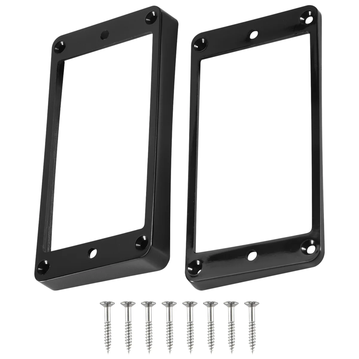 2 uds pastillas Humbucker curvadas negras marco anillos de montaje para guitarra eléctrica caliente