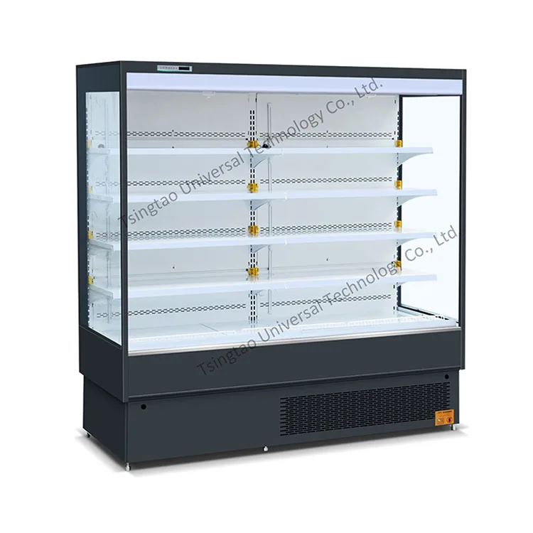 1300L Commercial Refrigerator, Large Capacity Display Cooler, 4 Shelves, Vegetable Beverage Storage, Air Curtain Machine