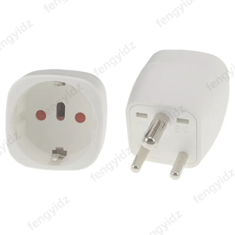 fengyi EU to India Travel Plug Adapter Universal Power Converter 3-Pin Round AC Adapter Plug D Type for Sri Lanka, Nepal, Congo