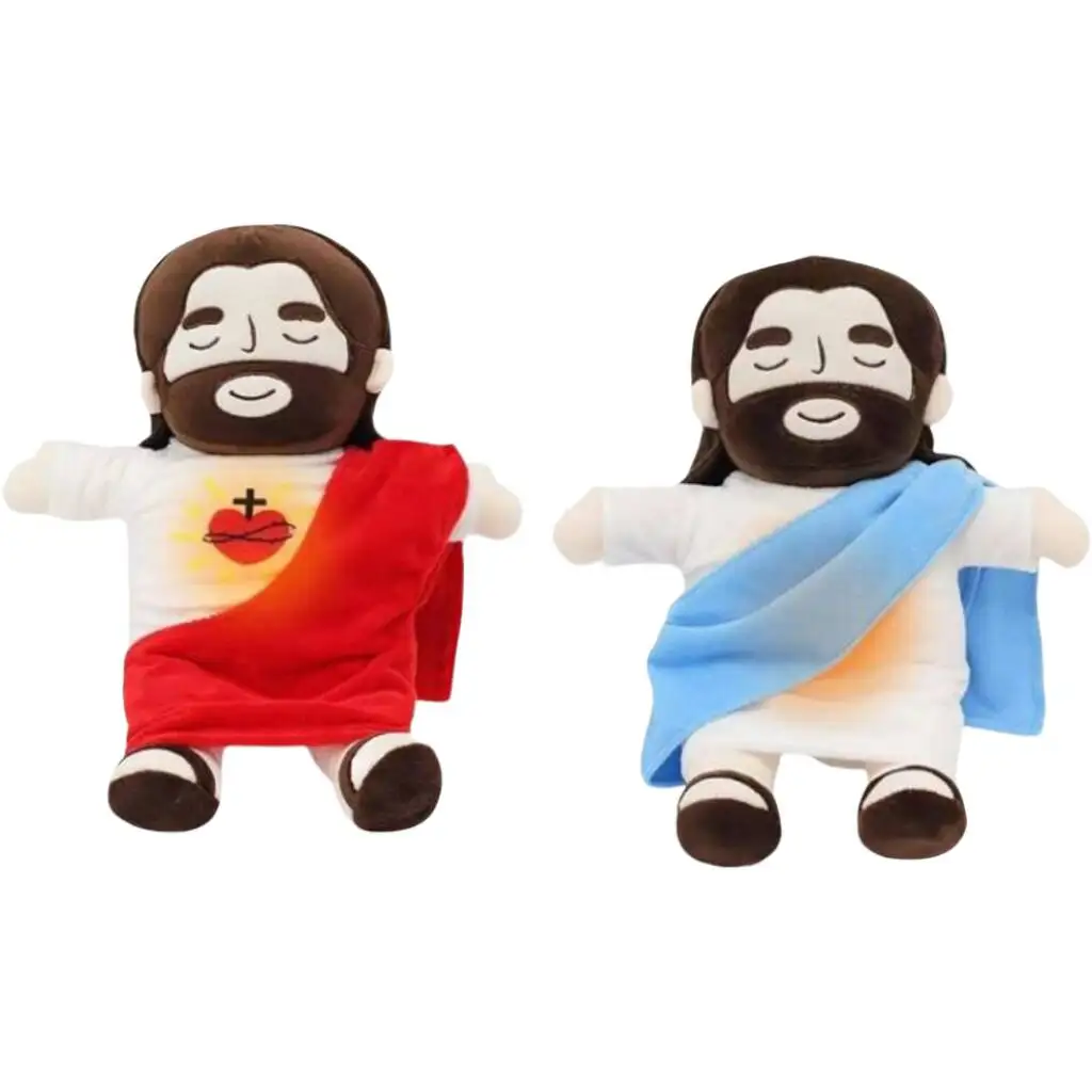 

Hot Jesus Breathing Soothe Plush Toy for Kids Soft Soothing Jesus Plushies Comforting Jesus Heart Toy Easter Christmas Gifts