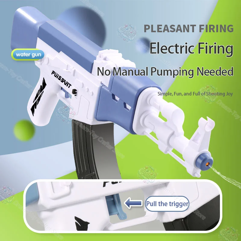 AK47 Electric Water Gun Toy for Boys Automatic High Pressure Large Capacity Outdoor Splash Soaker Blaster Kids Shooting Play