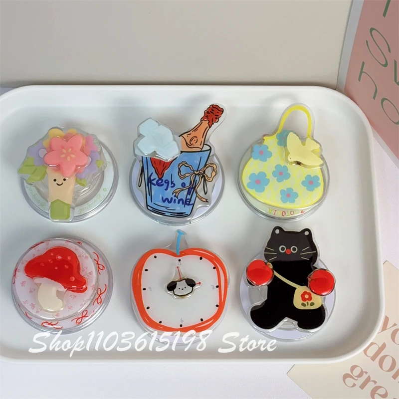 

Корейский милый мультяшный вращающийся магнитный держатель для телефона Griptok Grip Tok, подставка для телефона, поддержка iPhone 16, аксессуары Magsafe Smart Tok