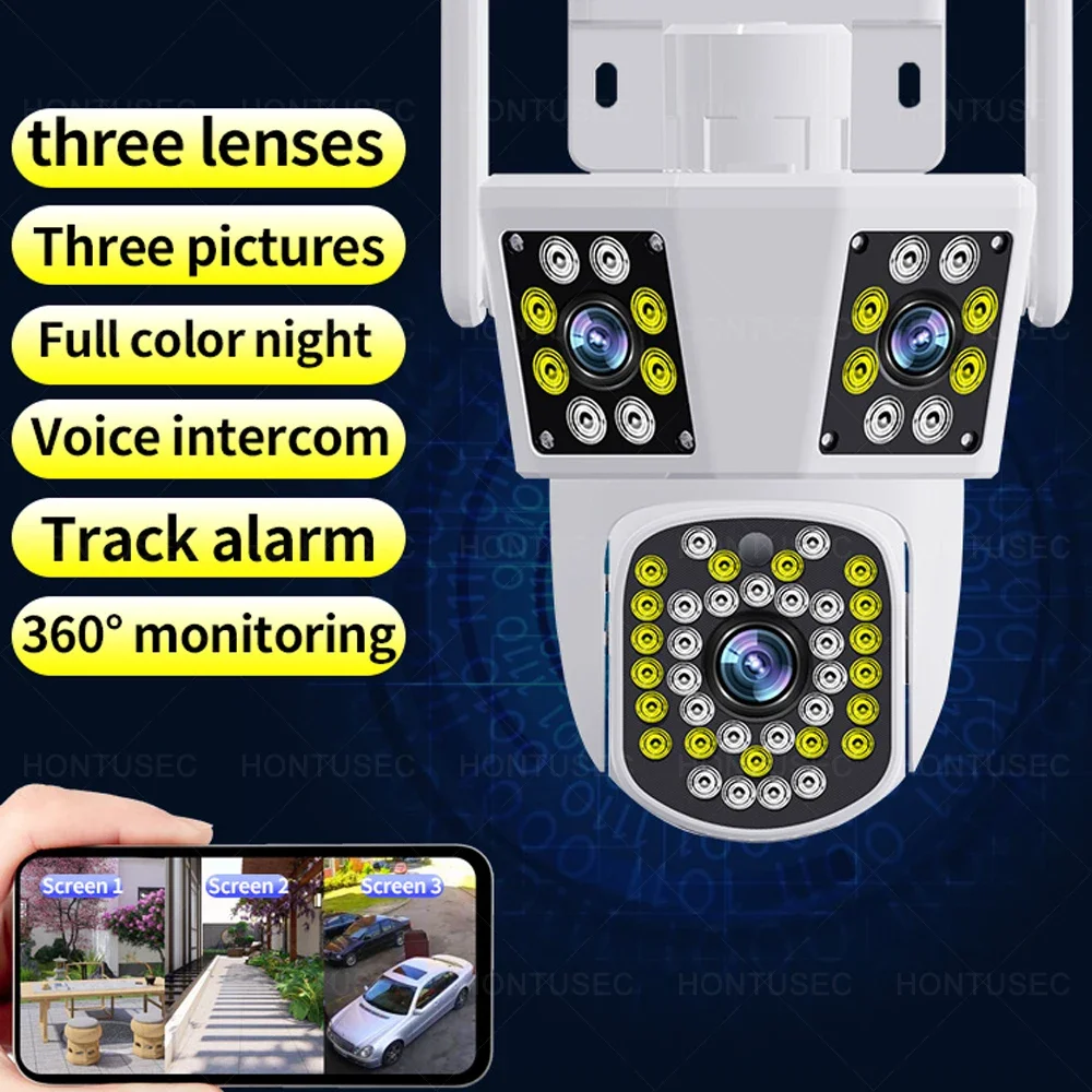 Imagem -02 - Câmera Ptz com Telas Exterior Áudio Bidirecional Visão Noturna Colorida Detecção Humana Grande Angular Wifi Ipc360 6k 12mp