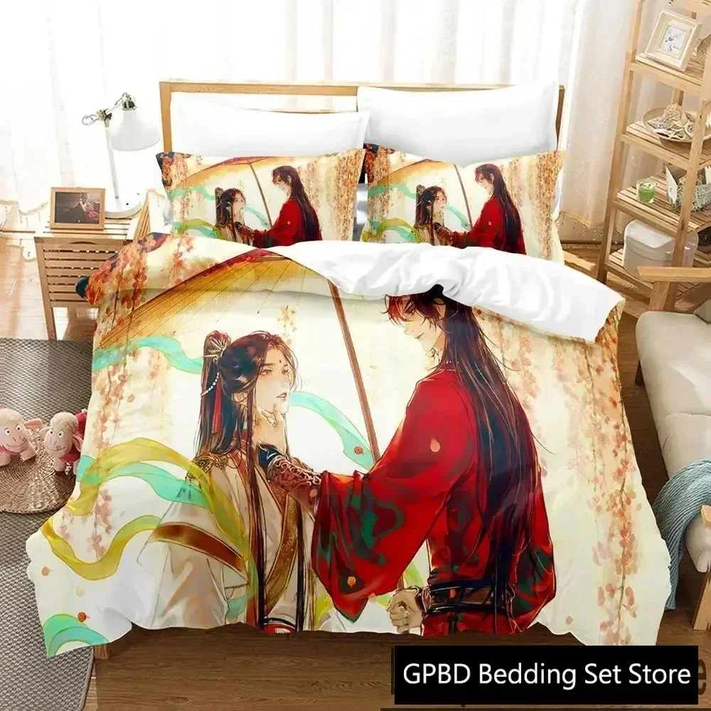 Heaven Official's Blessing Tian Guan Ci Fu Comfortable Duvet Quilt Cover Pillowcase Bedding Set Bedroom Decoration Home Textile