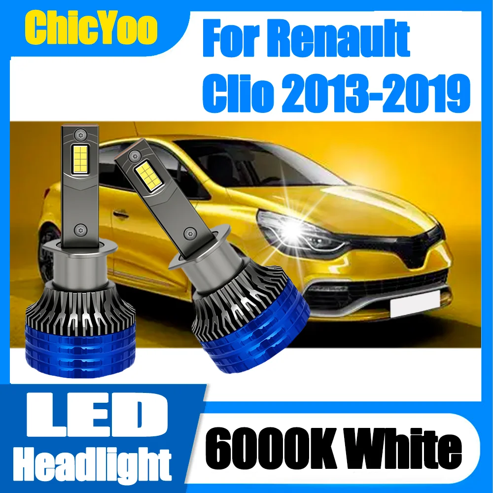 

2PCS LED Headlight 3570 CSP Chips 150W High Power 6000K White Auto Headlamps For Renault Clio 2013 2014 2015 2016 2017 2018 2019