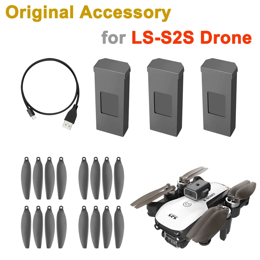 

Mini Drone LSRC S2S LS-S2S RC Qudcopter Original Spare Part Battery 3.7V 2000mAh / USB Charger Cable / Propeller Blade Accessory