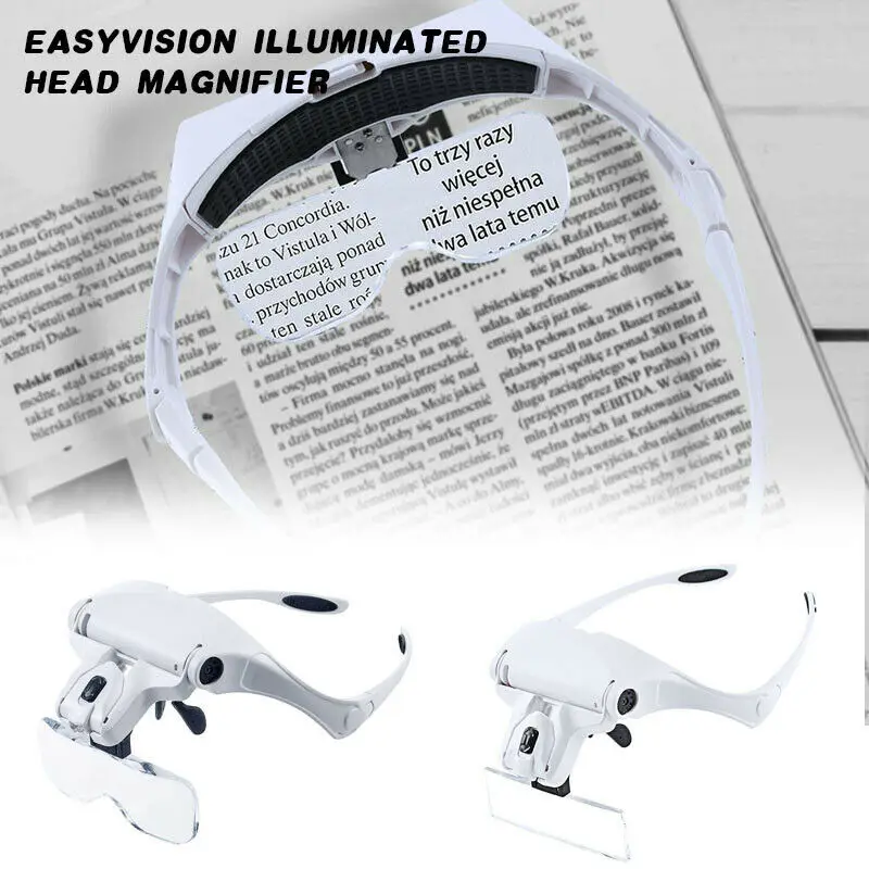 5 Lens Adjustable Magnifier Eyelash Extension LED Headband Lights Lamp Eyelash Grafting Repair Tattoo Makeup Tools