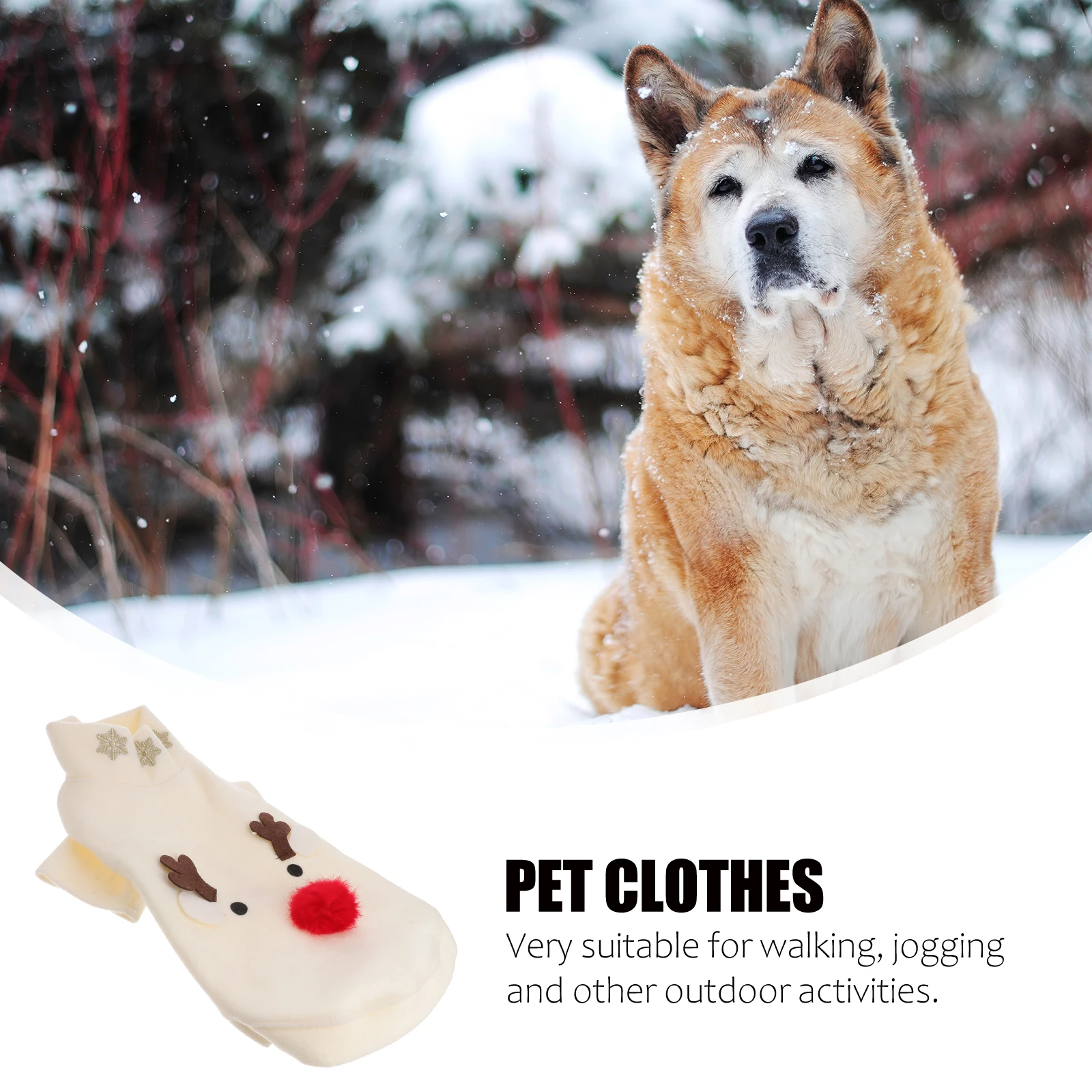 

Pet Dog Clothes Christmas Costume Size XS Breathable Elk Pattern Warm Tip Dog Apparel Soft Comfortable Protect Sunshine Keep