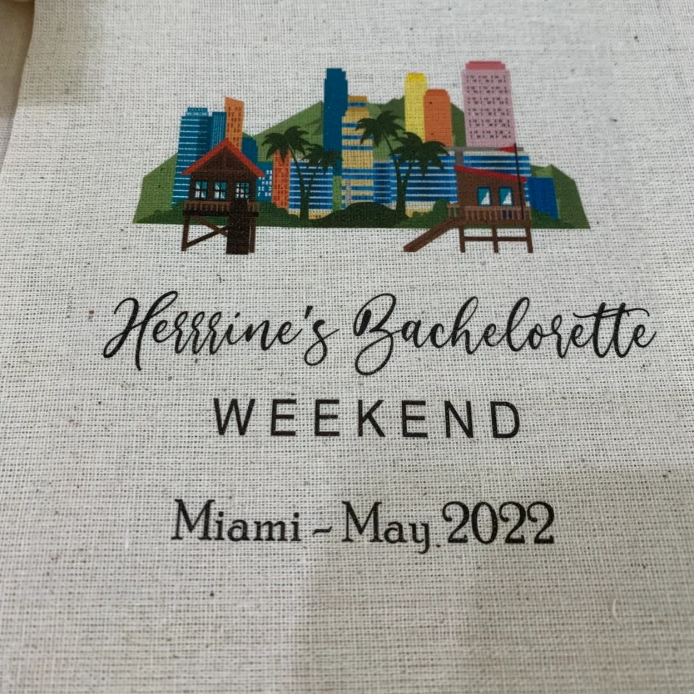 20 Miami Beach Bachelorette Party Hangover Kit,Miami Beach Party Drawstring Mini Favor Bags,Wedding Party Favor,Oh Shit Kit Bag