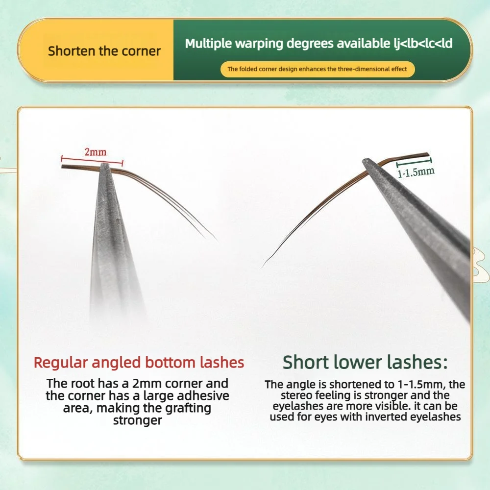 Sweet Caramel 0.07 Camellia Lower Lashes Wide LJB Curl – 1mm Short Base, Feather Light Soft, No Spread Roots, Perfect Eyeliner L