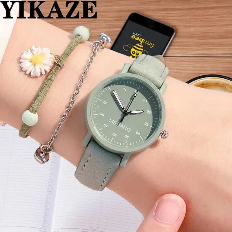 

YIKAZE Women Luxury Quartz Watch PU Leather Strap Watches Waterproof Round Retro Bracelet Watch Ladies Girls Wristwatch Reloj 시계