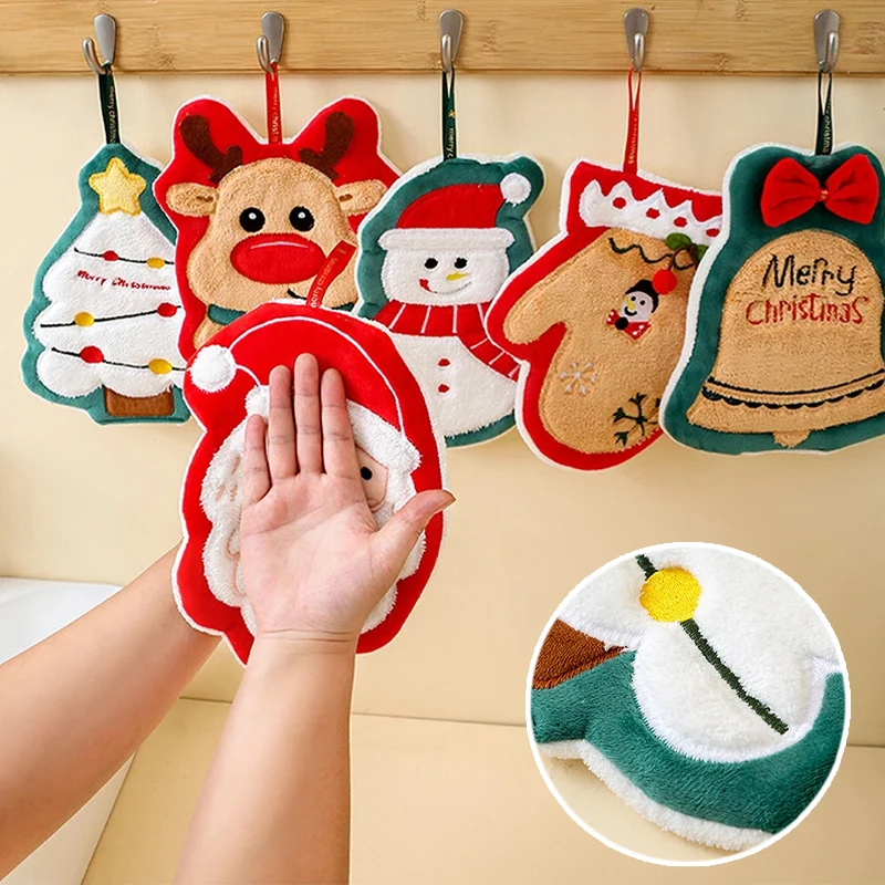 

2026 Premium Christmas Kitchen Towels Snowman Glove Design Quick Dry Absorbent for Home Bathroom Decor INS Style Holiday Gift