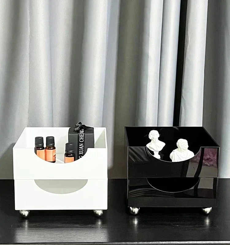 Luxury cosmetics storage box acrylic dresser desktop lipstick skin care products bathroom shelf