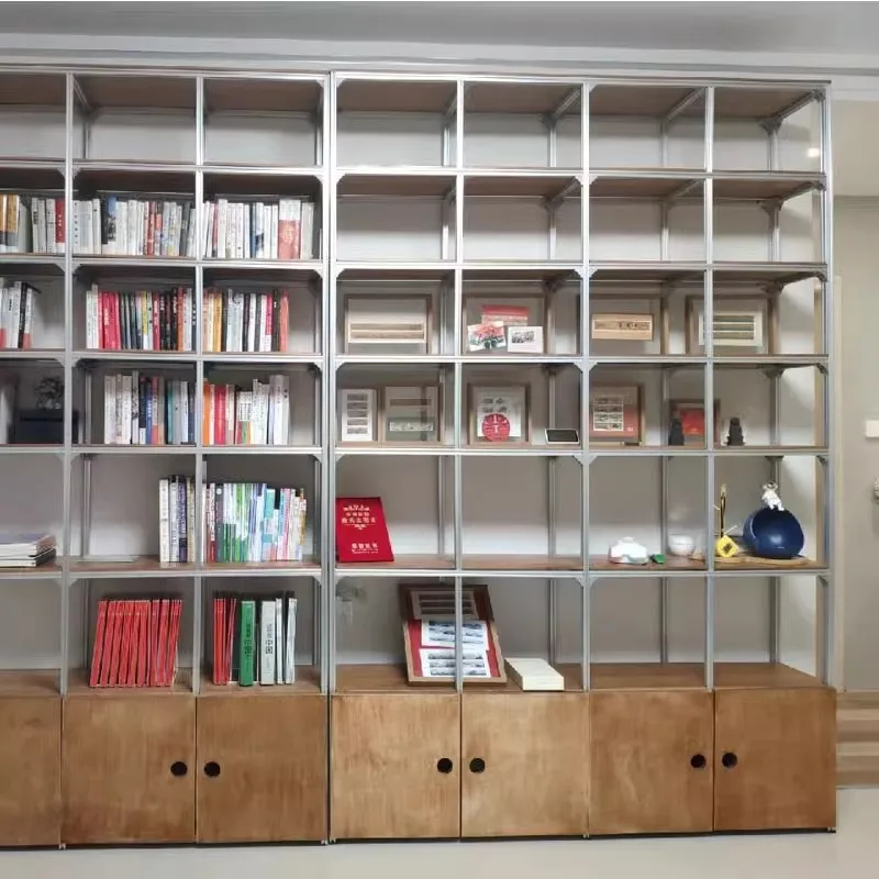 

Алюминиевая книжная полка из березы, перегородка, выставочный зал, прозрачная полка, полка, дизайн пола, декоративный дисплей Minimalis