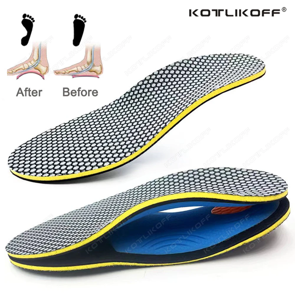 KOTLIKOFF Orthopedic Arch Support Insoles For Flat Feet Shoes Sole Correction Lightweight Breathable Sports Cushion Insert