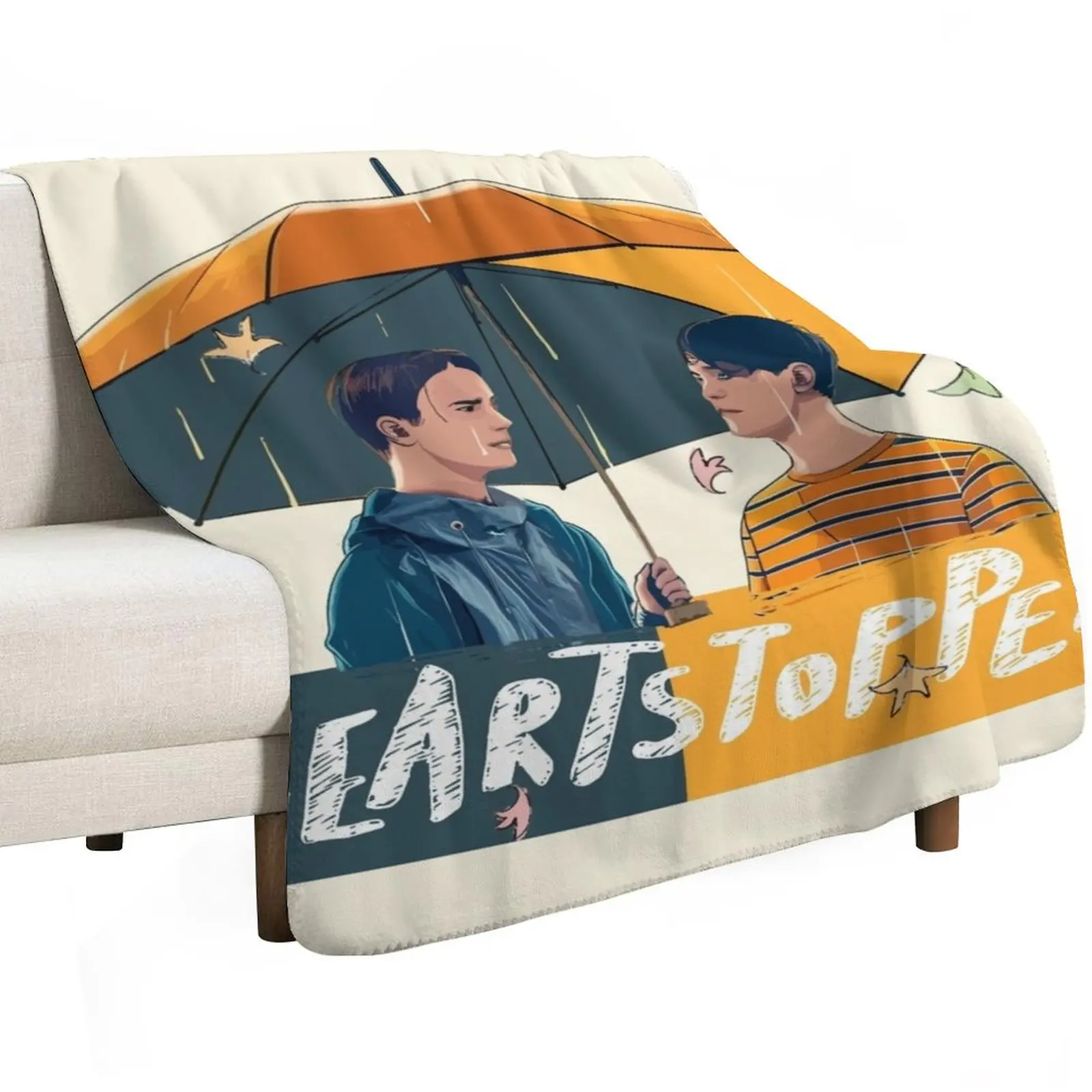 Heartstopper - Nick & Charlie Umbrella Scene Vectorized Throw Blanket Designers Retros For Baby Single Blankets