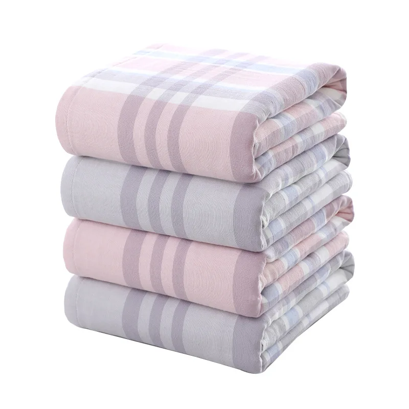

Plaid Face Bath Gauze Towel Set for Men and Women, Terry Towel, 100% Cotton, Bathroom, Adults, 34*75, 70*140 cm, 2 pcs