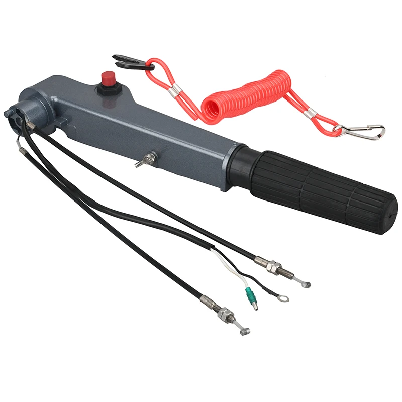 63V-42111-01-4D مقبض التوجيه عاصي مع كابل لياماها خارجي 9.9HP 15HP 13.5HP F6 F8 F9.9 محرك القارب 63V-W0084-00