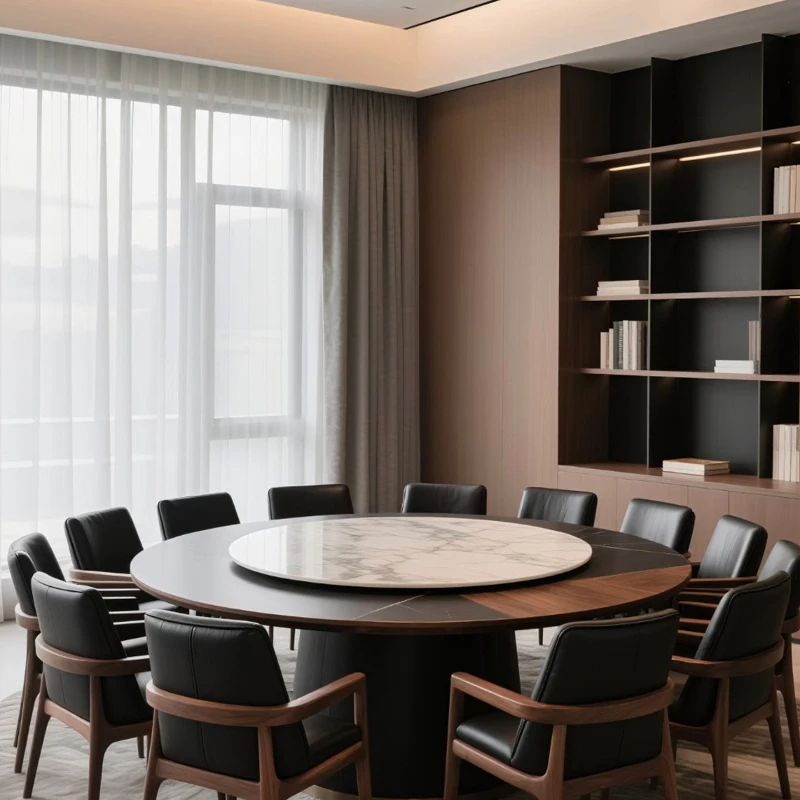 

Hotel 3 meters 2 electric dining table large round table hotel box automatic round rock slab with turntable 15 people eating tab