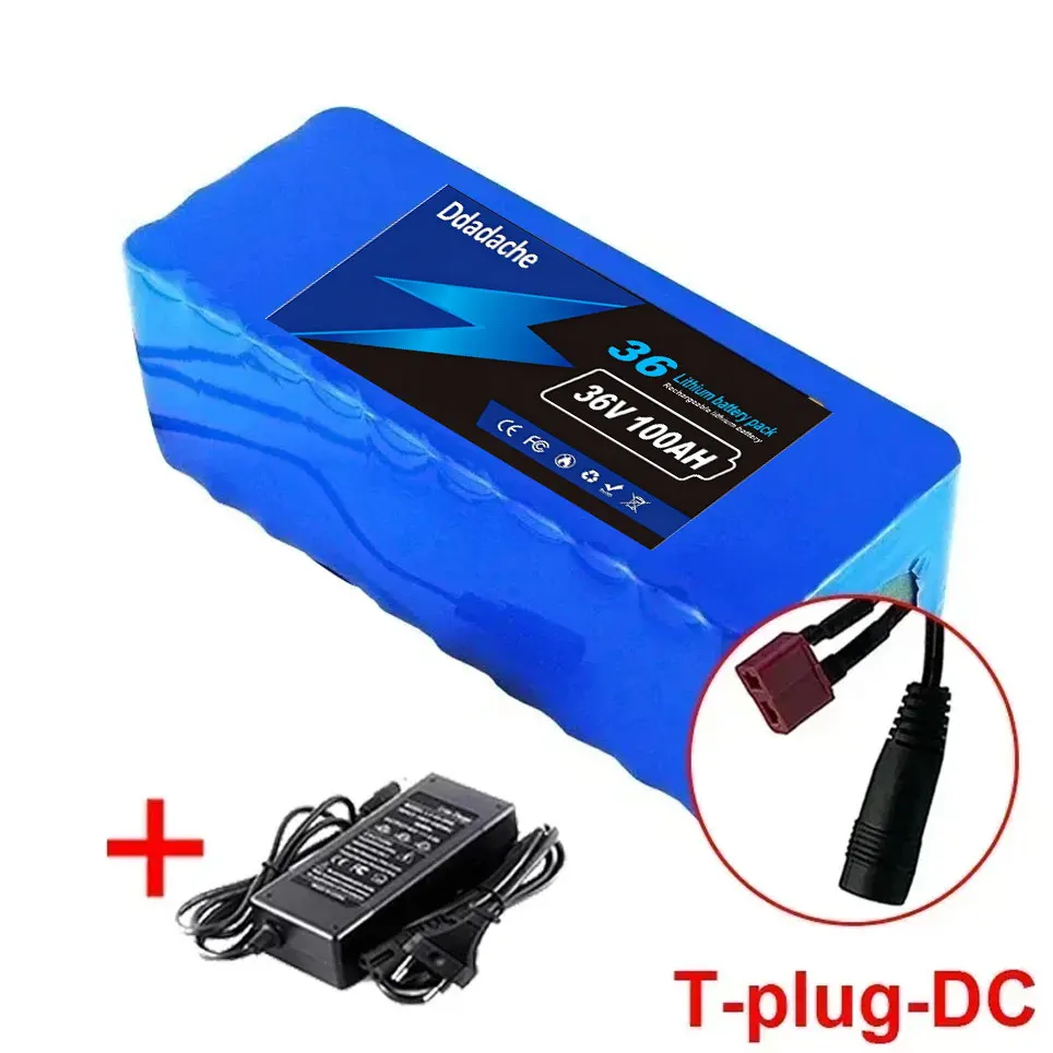 10S4P 36V 100000mAh lithiumbatterij elektrische scooter 18650 batterijpakket + gratis oplader