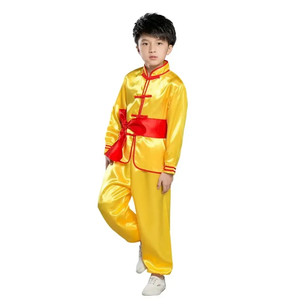 Fashion Chinese Traditional Wushu Costume with Belt Wushu Performance Tai Chi Uniform Long Sleeves Kungfu Uniform
