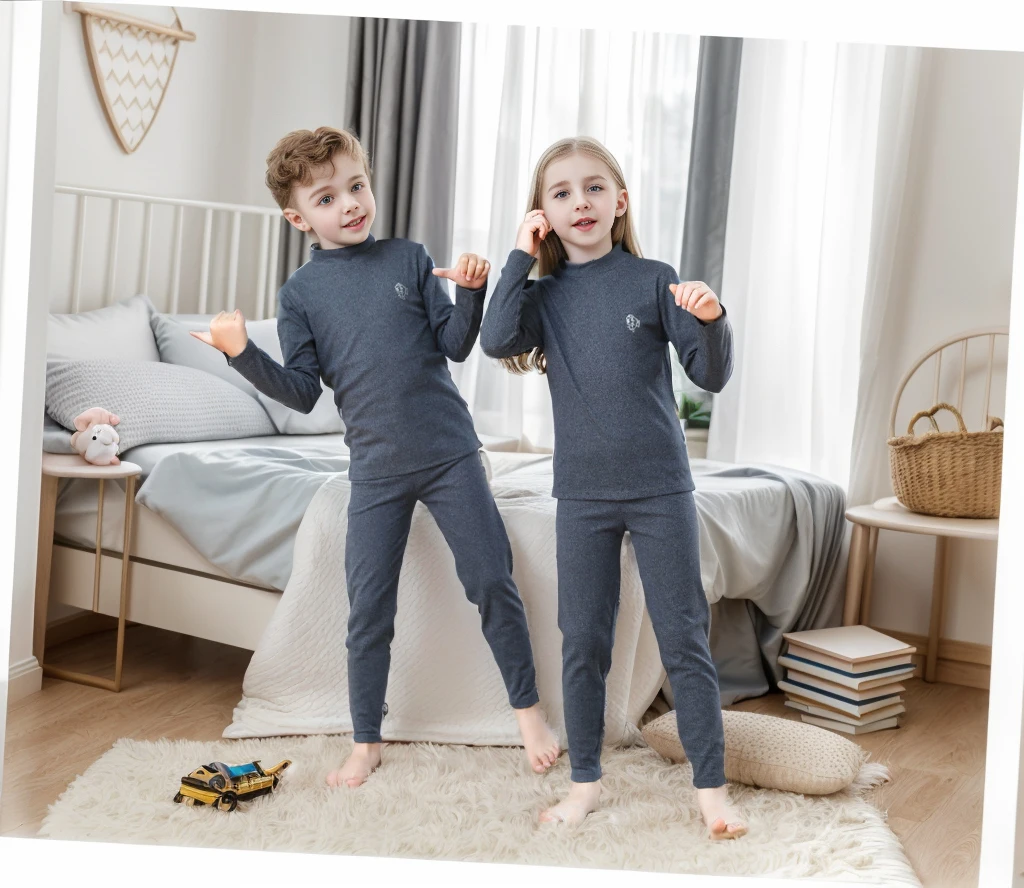 Kids Autumn Cotton Thermal Underwear Tops+Pants 2-Piece Set Boys Sleepwear Cartoon Print Girls Pajama Suit Winter Clothes 3-14 Y image 3